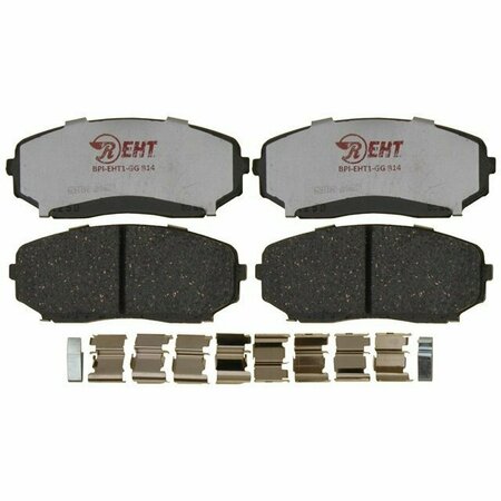 R/M BRAKES BRAKE PADS OEM OE Replacement Hybrid Technology With Hardware EHT1258AH